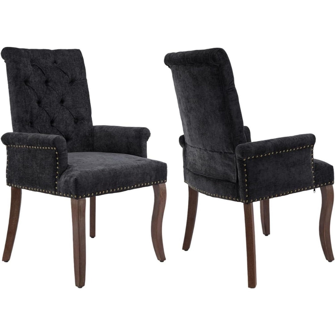 Chaise rembourree noir bois massif 57 cm, rangement design moderne
