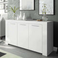 Buffet mobilier gris clair structure metallique contemporain