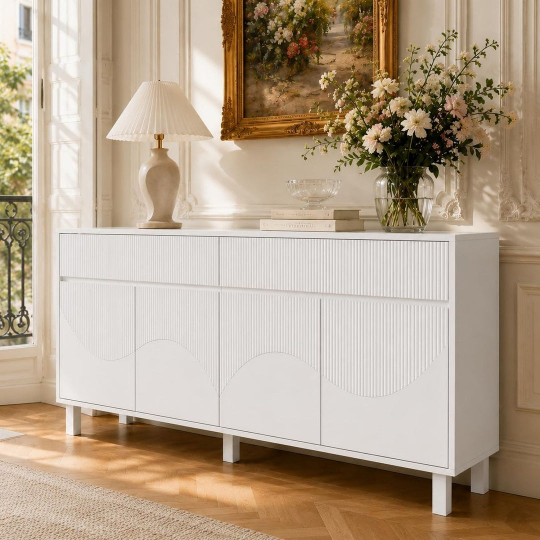 elegant, meuble de rangement gris clair 40 x 160 x 75 cm