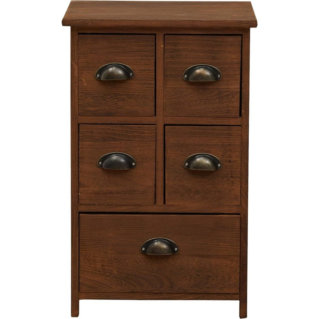 Chiffonnier marron 5 tiroirs scandinave
