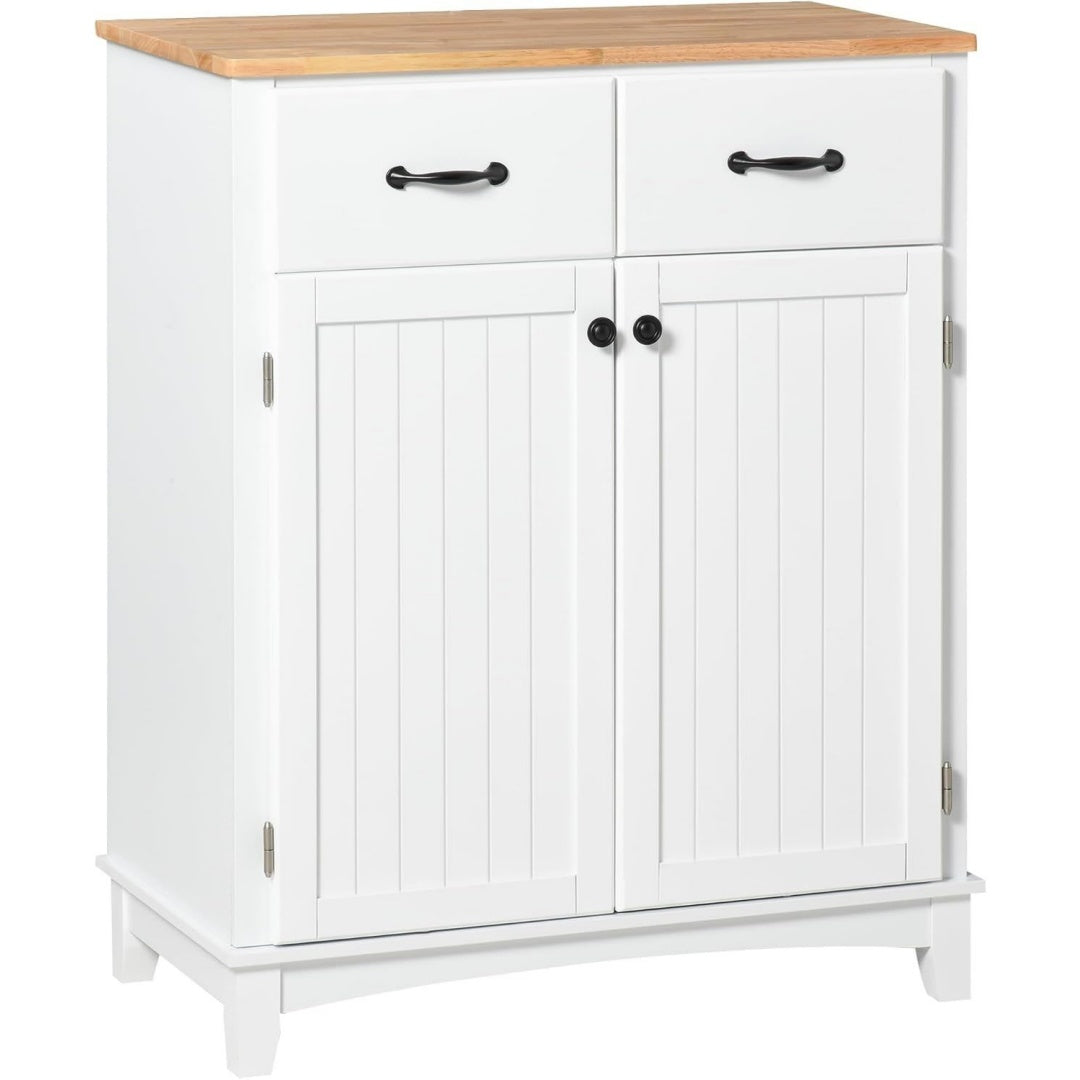 Entretien facile buffet gris clair en bois style rustique 2 tiroirs