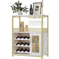 elegant, range bouteilles gris clair en bois finition doree