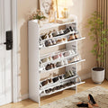 Armoire a chaussures en MDF beige avec 3 tiroirs