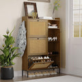 Armoire a chaussures gris, conception rotin