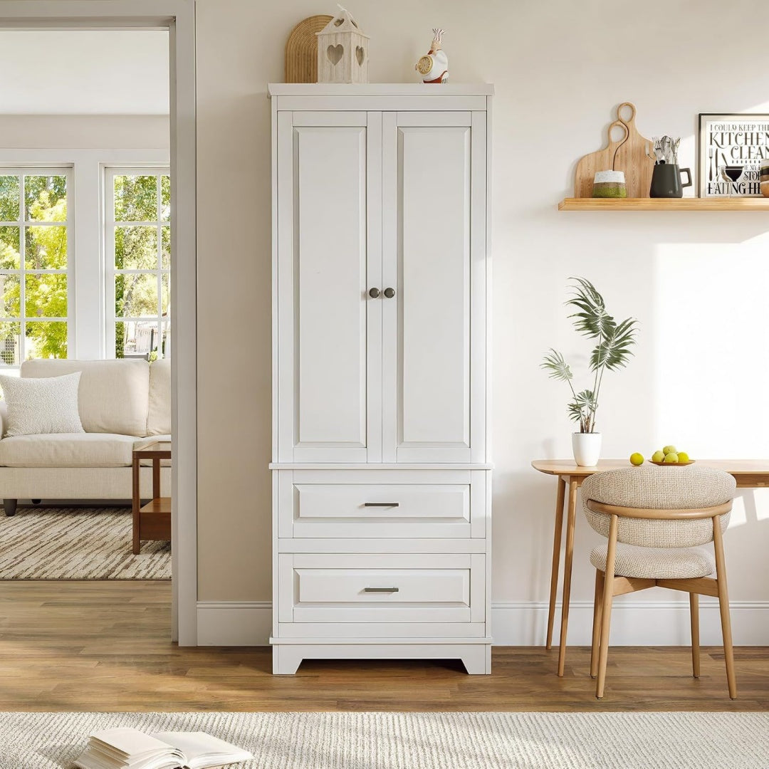 Gris clair ton bois, tour de rangement style vintage