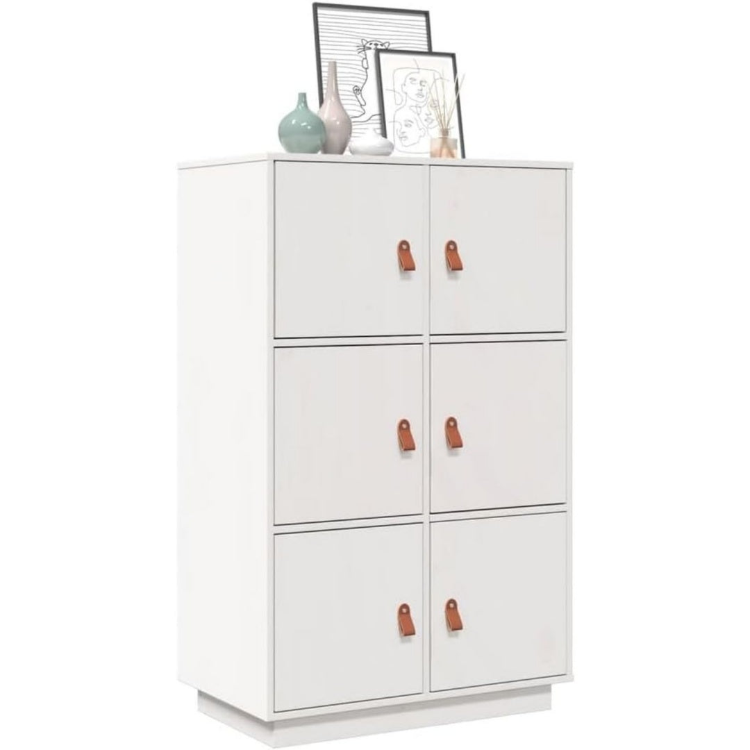 Buffet en bois massif gris clair 67 x 40 x 108.5 cm