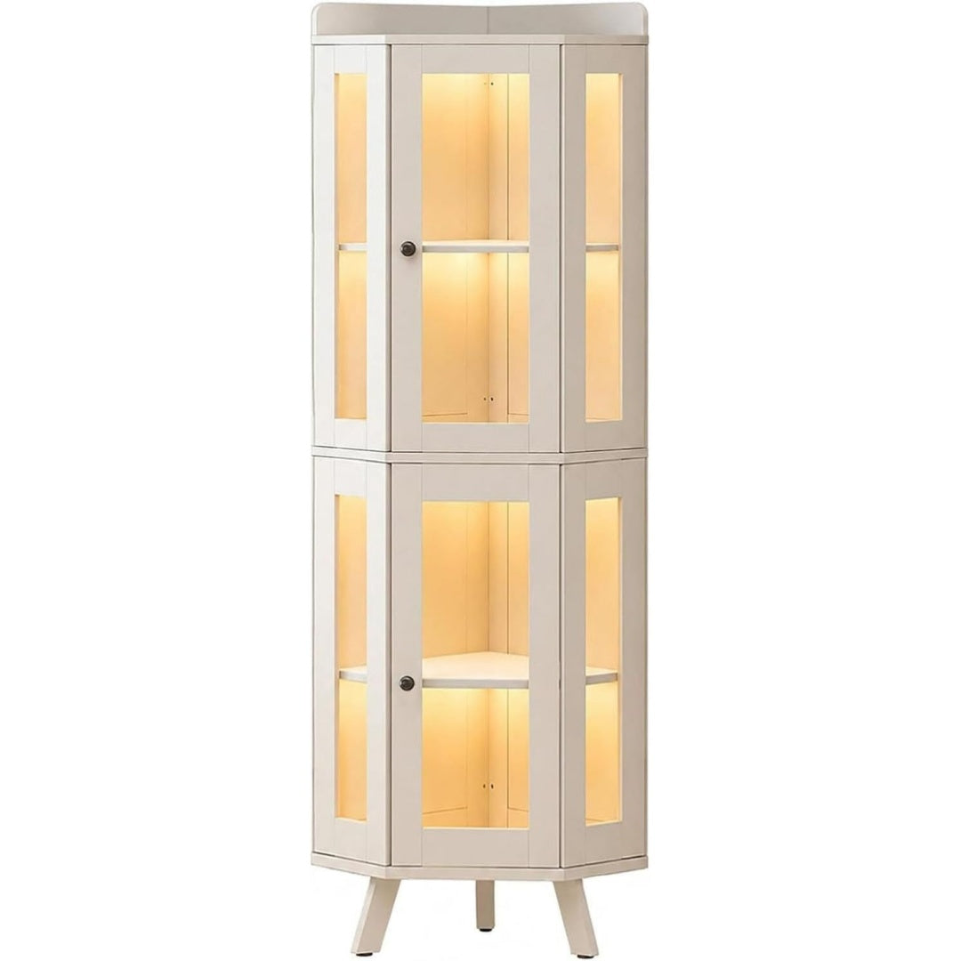 Armoire de rangement beige en bois