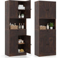 Colonne de rangement en MDF bordeaux 35 x 60 x 171.5 cm