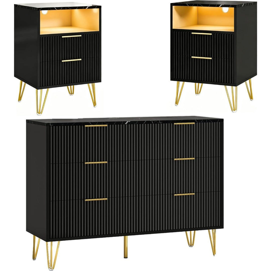 Coffre a tiroirs finition metal Noire