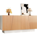 Construction solide, buffet marron en panneau de particules style rustique