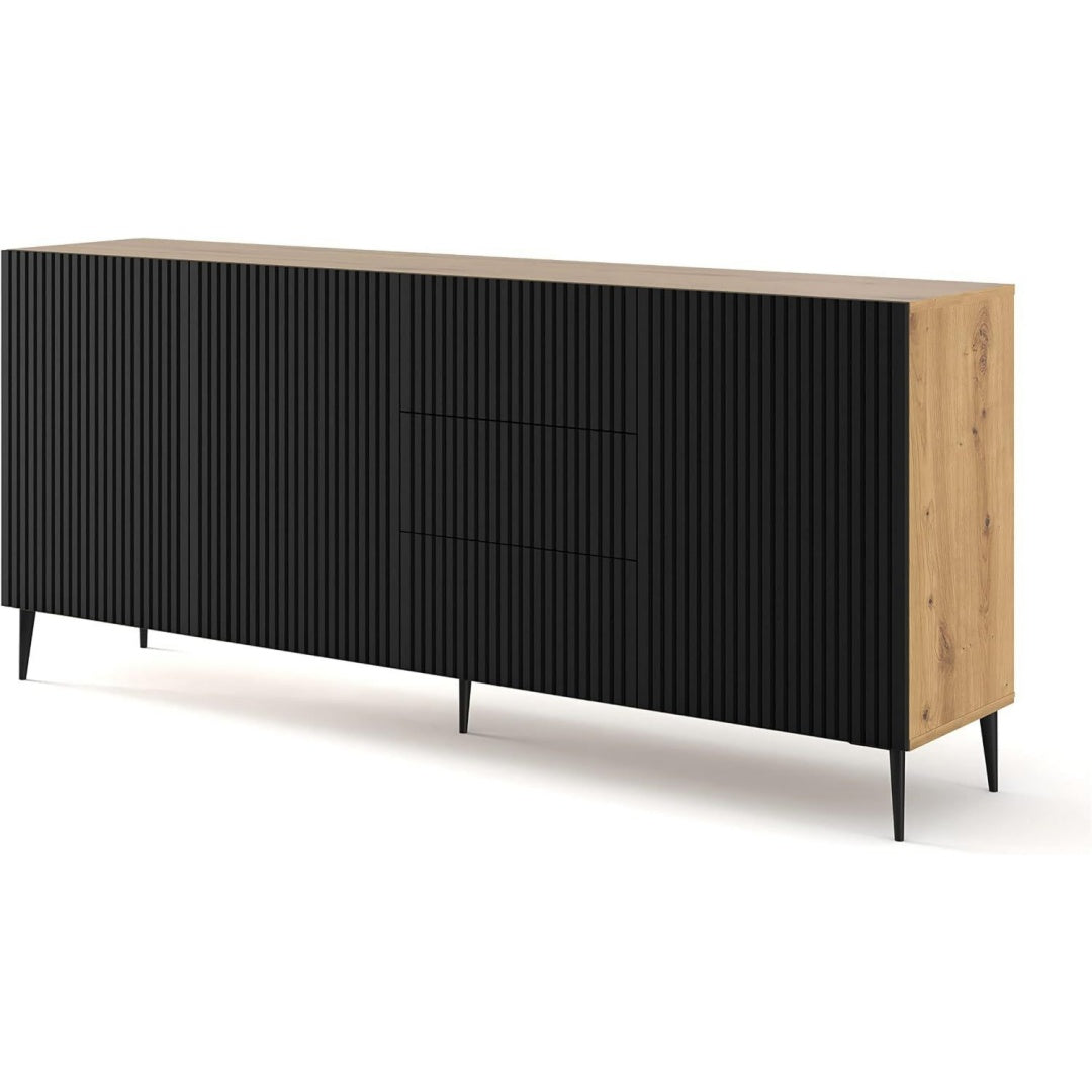Commode 200 x 42 x 87 cm avec 3 tiroirs