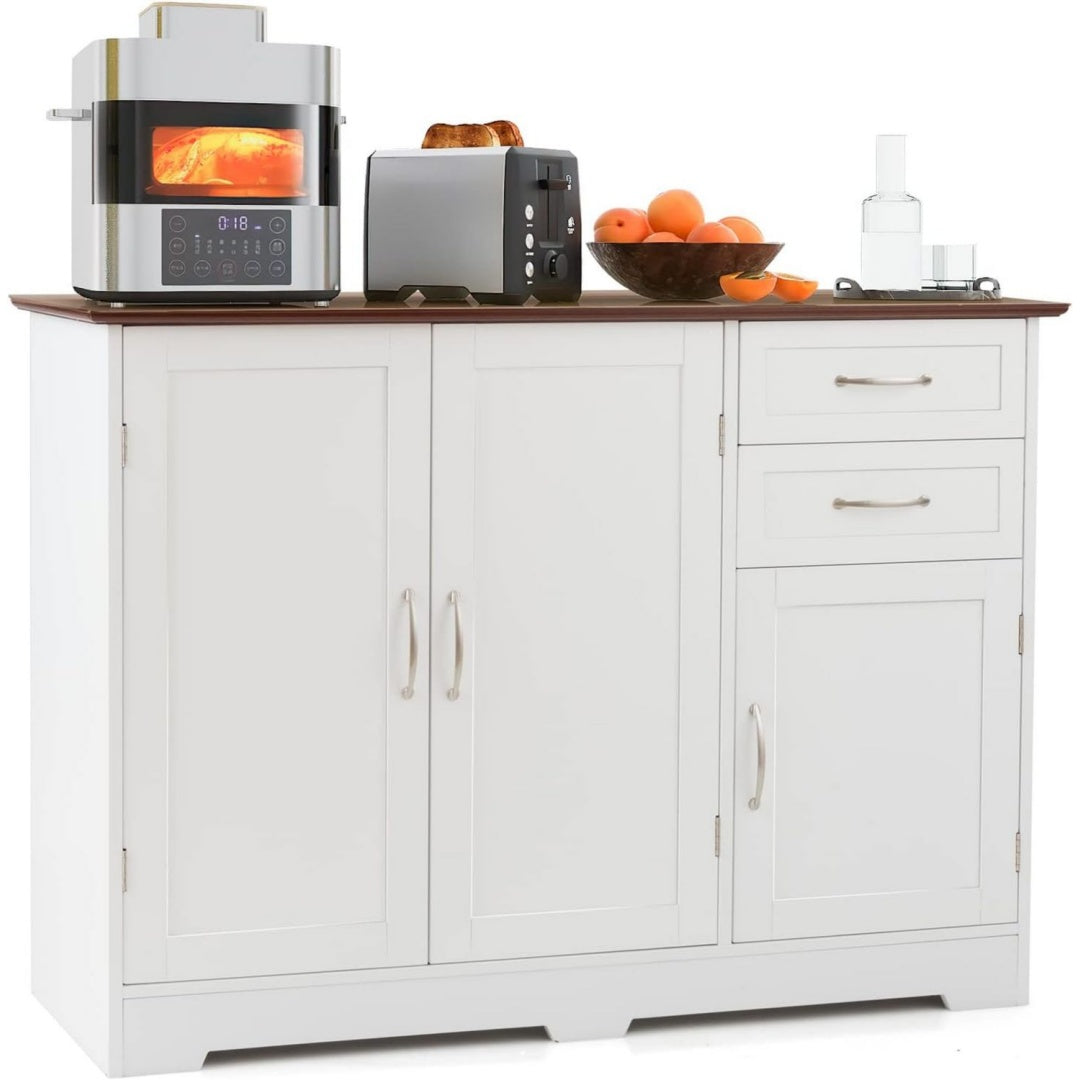 Buffet gris clair 100 cm, de rangement compact