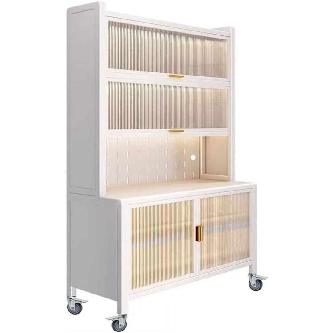 Buffet gris clair, conception chene