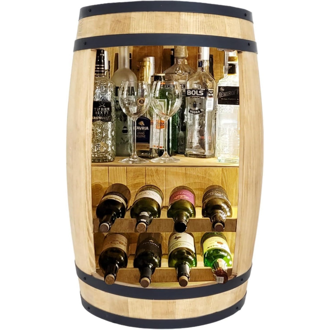 Cave a vin en bois massif finition marron
