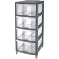 Chiffonnier rangement Grise 4 tiroirs moderne