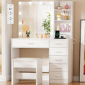 Coiffeuse gris clair LED moderne
