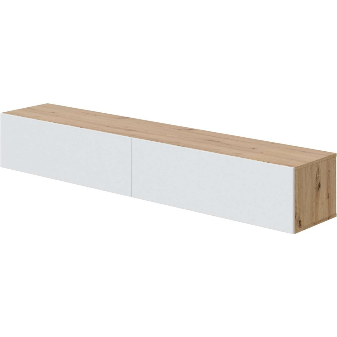 Console TV gris clair 90 cm a 2 portes bois ingenierie