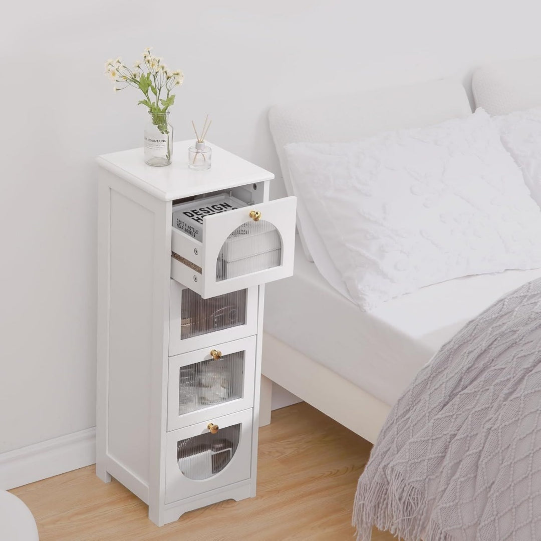 Meuble colonne gris clair metal 31 cm, rangement style contemporain