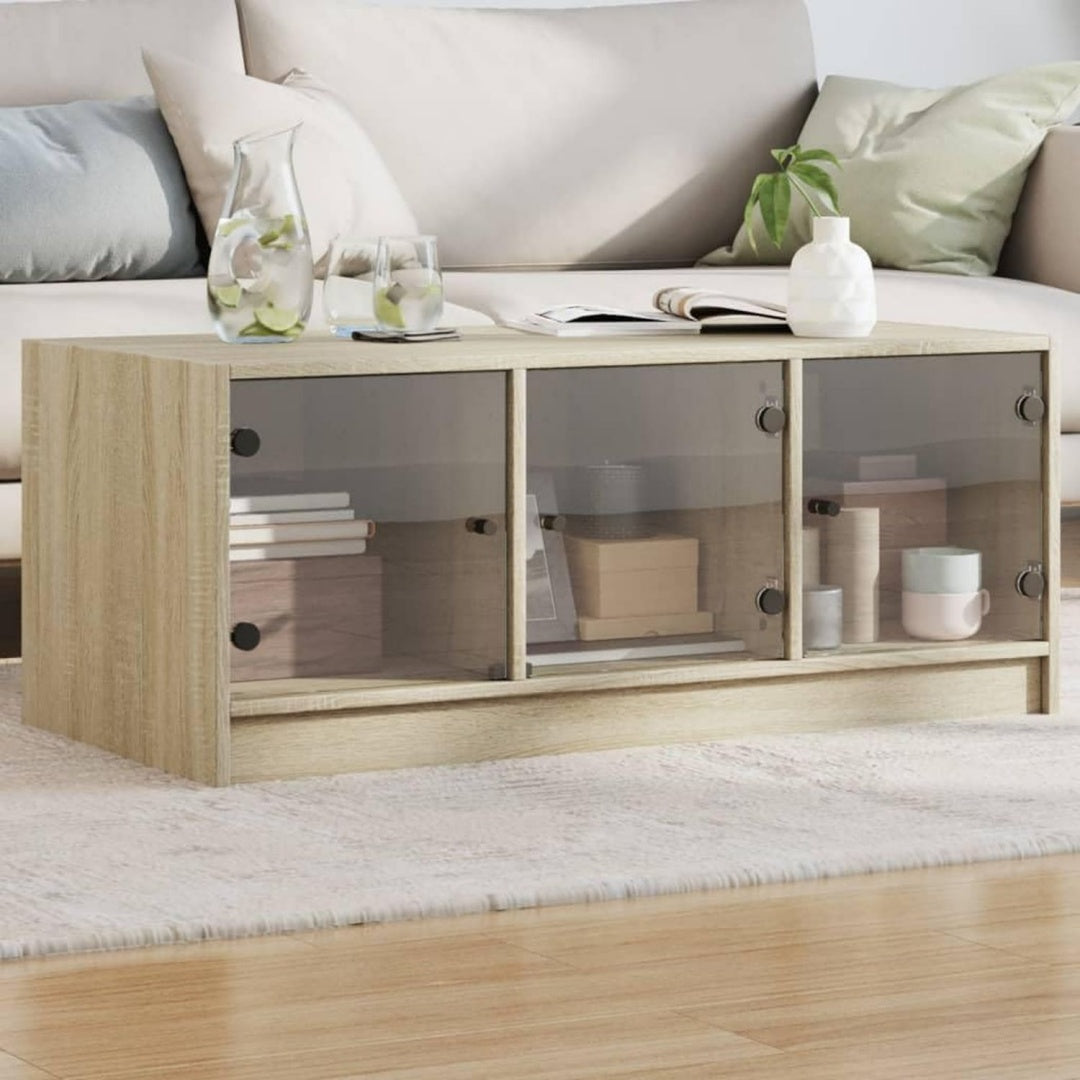 Table basse marron grand espace de rangement 102 x 50 x 42 cm