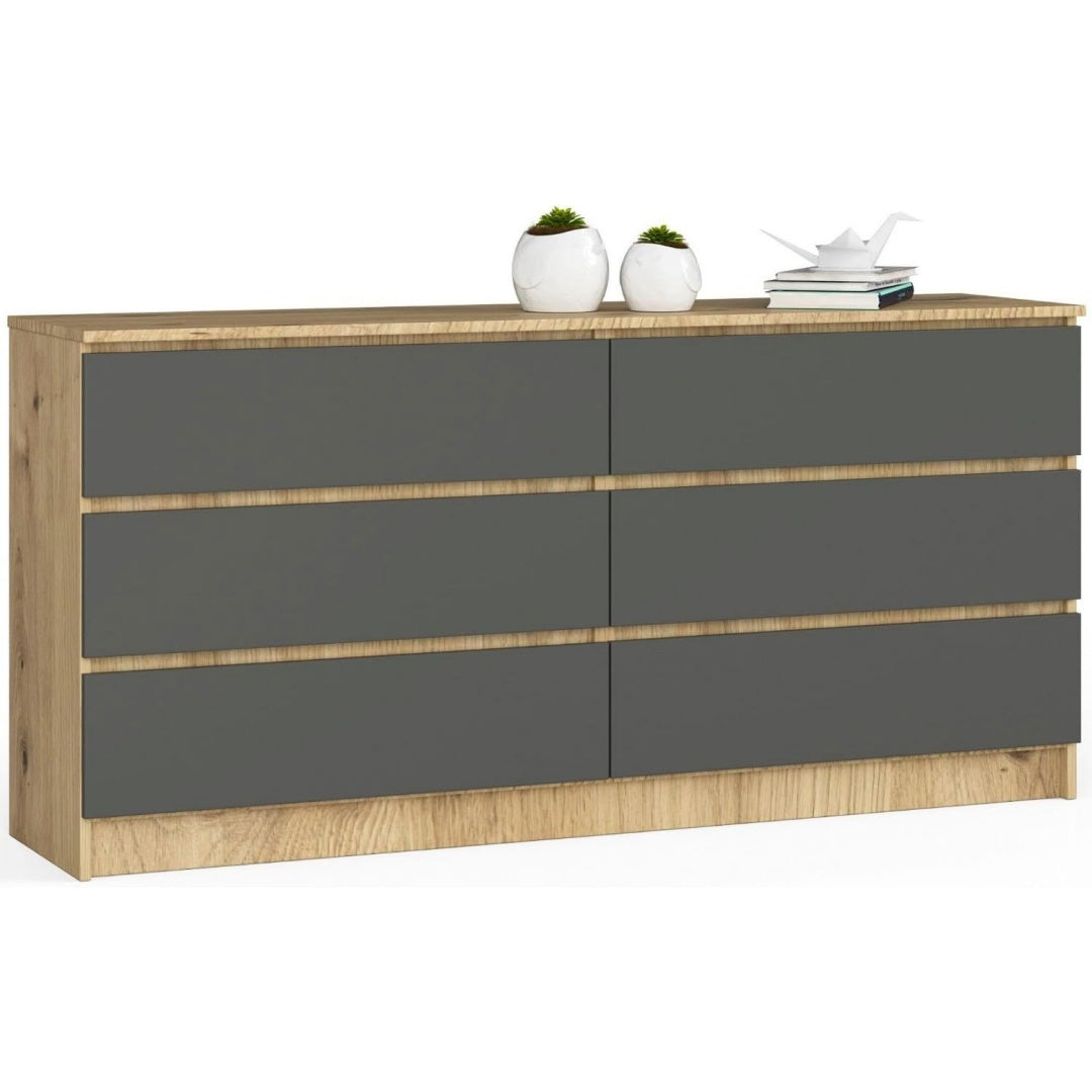Coffre a tiroirs finition metal gris fonce