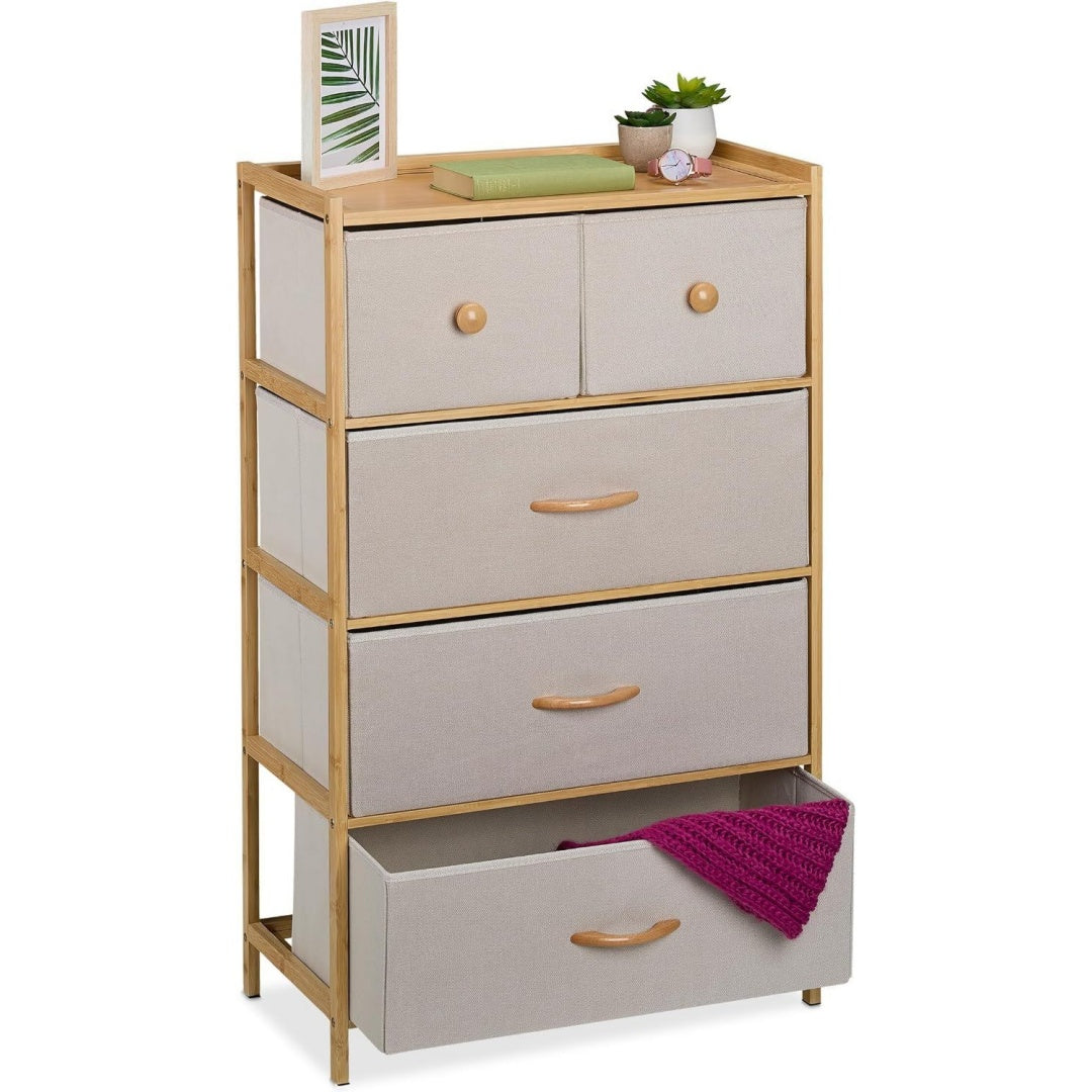Commode rangement Grise 5 tiroirs minimaliste