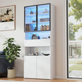 Vitrine gris clair en verre avec eclairage LED