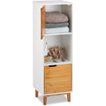 Rangement ingenieux, bibliotheque verticale beige en panneau de particules grand espace de rangement