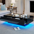 Table basse gris 55 x 115 x 34 cm avec eclairage LED