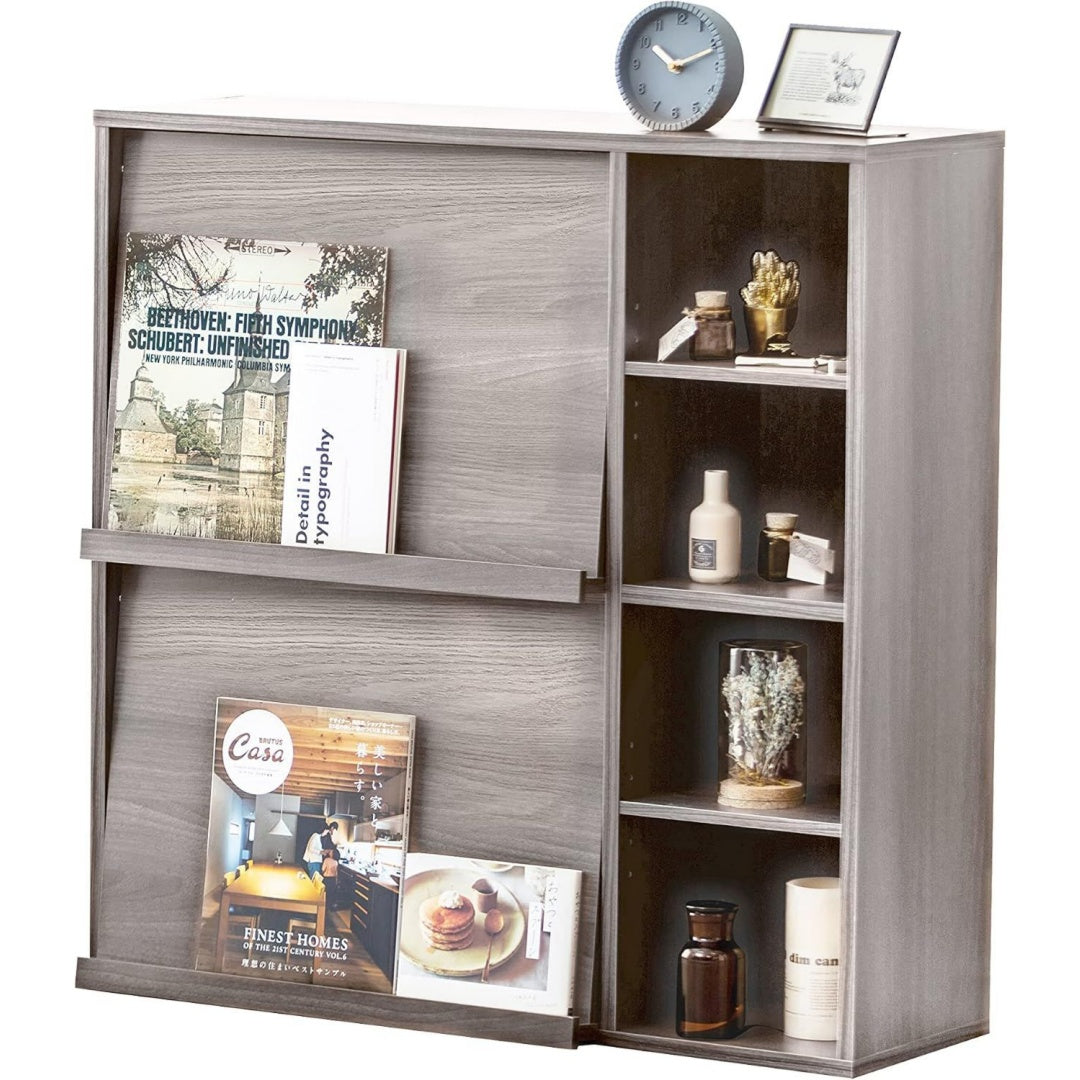 etagere au design traditionnelle gris en bois